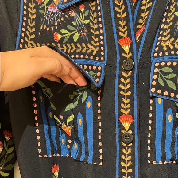 FARM RIO tie waist toucan dress with Floral Accents - Sz M EUC - Picture 3 of 11